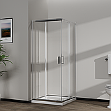 Скляна душова кабіна AVKO Glass  RDR06-1, 190х(80-90)х(80-90) Chrome, фото 4