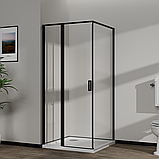Скляна душова кабіна AVKO Glass  RDR13B, 90х90х190 Black, фото 4