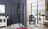 Скляна душова кабіна AVKO Glass  RDR13B, 90х90х190 Black, фото 8