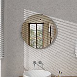 Дзеркало в ванну Avko ZL20 з підсвіткою кругле 580х580х35 мм, фото 2