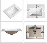 Тумба підлогова металева з умивальником AVKO RGF1841 60х46х85 см, фото 5