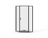 Скляна душова кабіна AVKO Glass RDD21C 90x90x190 Black, фото 4