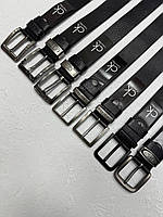 Чоловічий ремінь Giorgio Armani з Італійської шкіри, 4 см, чорний