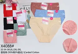 Жіночі батальні труси бавовна "Живік мереживо клине" 50-56. XL XXL XXXL