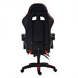 Комп'ютерне крісло з підніжкою та 2 подушками ( + вбудований масажер) GAMER KO24CZE Чорно-червоне, фото 5