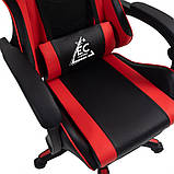 Комп'ютерне крісло з підніжкою та 2 подушками ( + вбудований масажер) GAMER KO24CZE Чорно-червоне, фото 6