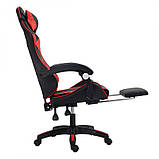 Комп'ютерне крісло з підніжкою та 2 подушками ( + вбудований масажер) GAMER KO24CZE Чорно-червоне, фото 4
