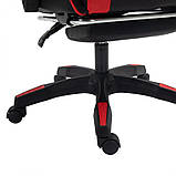 Комп'ютерне крісло з підніжкою та 2 подушками ( + вбудований масажер) GAMER KO24CZE Чорно-червоне, фото 8