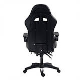 Комп'ютерне крісло з підніжкою та 2 подушками ( + вбудований масажер) GAMER KO24B Чорно-біле, фото 4