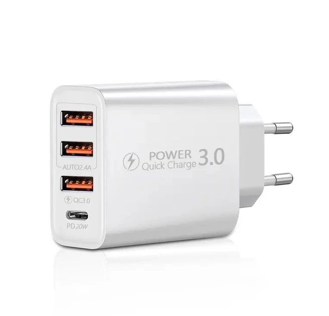 Швидка зарядка для смартфонів Mangoman Olaf QC3.0, Quick Charge, 5A, 3 USB-порти + порт Type C