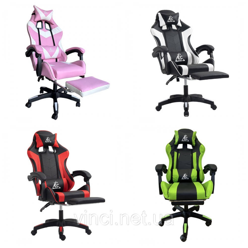 Комп'ютерне крісло з підніжкою та 2 подушками ( + вбудований масажер) GAMER KO24 КОЛЬОРИ НА ВИБІР, фото 1