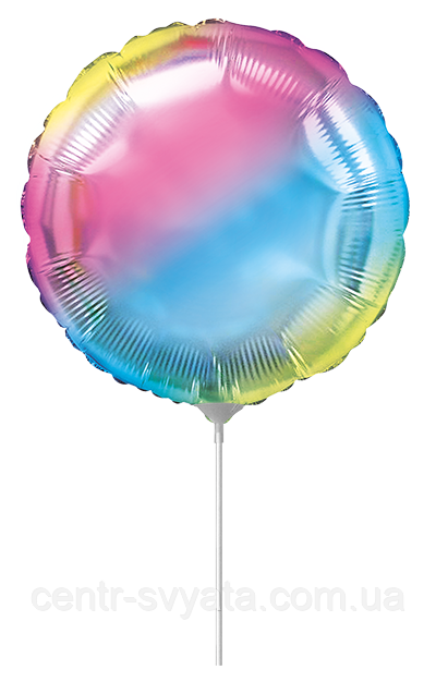 Фольгована кулька Flexmetal 9"(23 см) Коло градієнт веселка