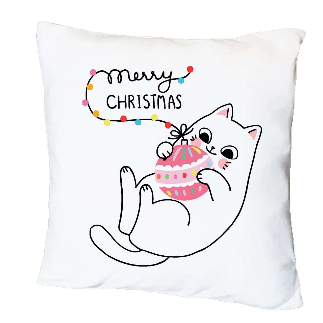 Подушка з друком "Merry Christmas cat" (21568)