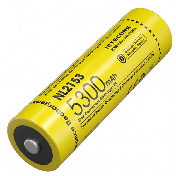 Акумулятор 21700 Nitecore NL2153 3.6V 5300mAh Li-Ion захищений (Жовтий)