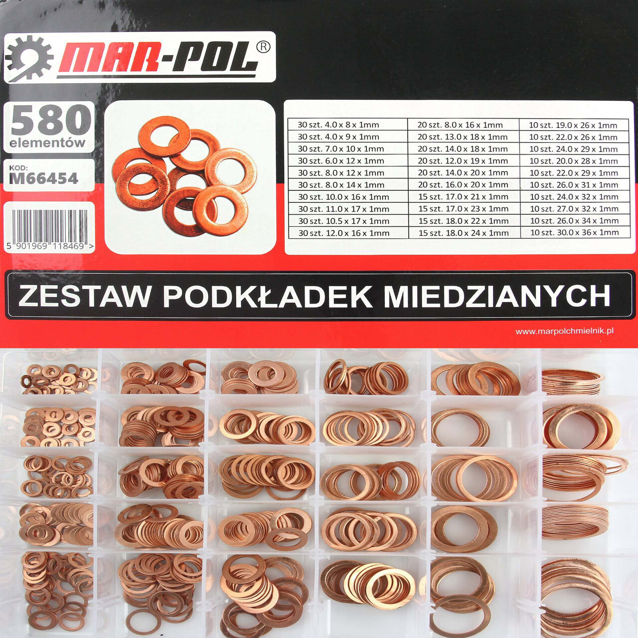Комплект медных шайб 580EL Mar-Pol M66454