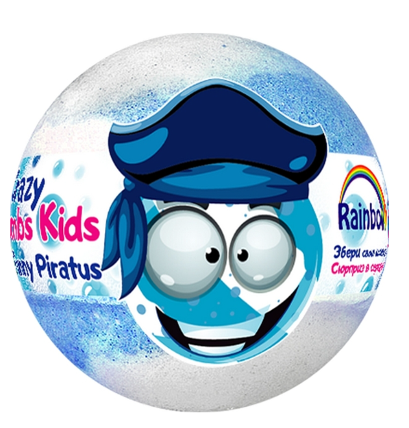 Бомба для ванн Rainbow Crazy Bombs Kids "Веселий пірат" з сюрпризом, 100г (блакитна), фото 1