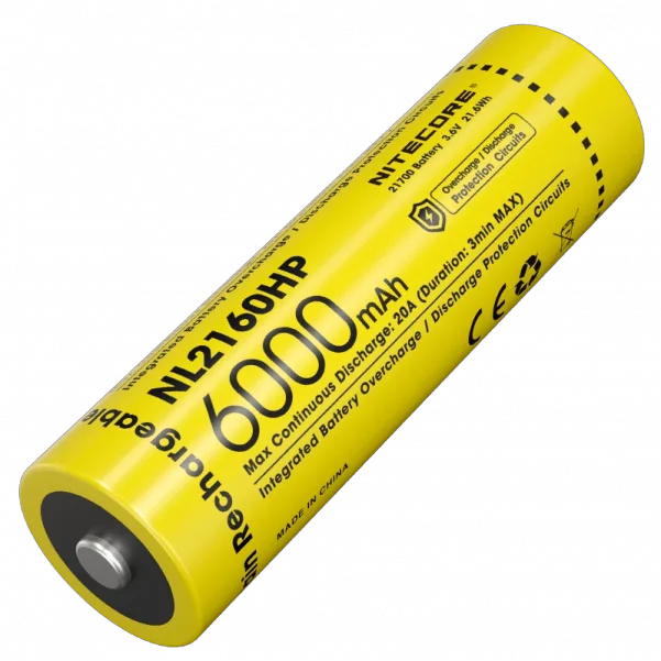 Акумулятор Li-Ion 21700 Nitecore NL2160HP 6000mAh 3.6V (Жовтий)