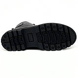 Черевики чоловічі на вовні із шнурівкою та замком збоку чорні Міда 140464 (16ш) 40 розмір, фото 9