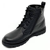 Черевики чоловічі на вовні із шнурівкою та замком збоку чорні Міда 140464 (16ш) 40 розмір, фото 8