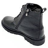 Черевики чоловічі на вовні із шнурівкою та замком збоку чорні Міда 140464 (16ш) 40 розмір, фото 5