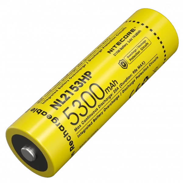 Акумулятор 21700 Nitecore NL2153HP 3.6V 5300mAh Li-Ion захищений (Жовтий)