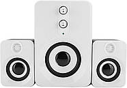 Комп'ютерні колонки 2.1 з сабвуфером і живленням від USB FT-10 Біло-чорні, фото 7