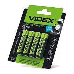 Батарейка Videx LR6/AA 4шт