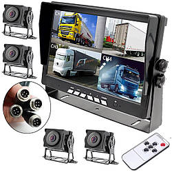 Паркувальна система кругового огляду 4 камери та монітор 10" Малий транспорт