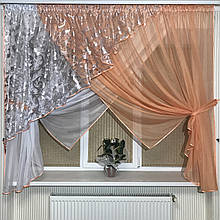 Фіранка на кухню №362 персик