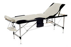Масажний стіл трисегментний алюмінієвий двоколірний
