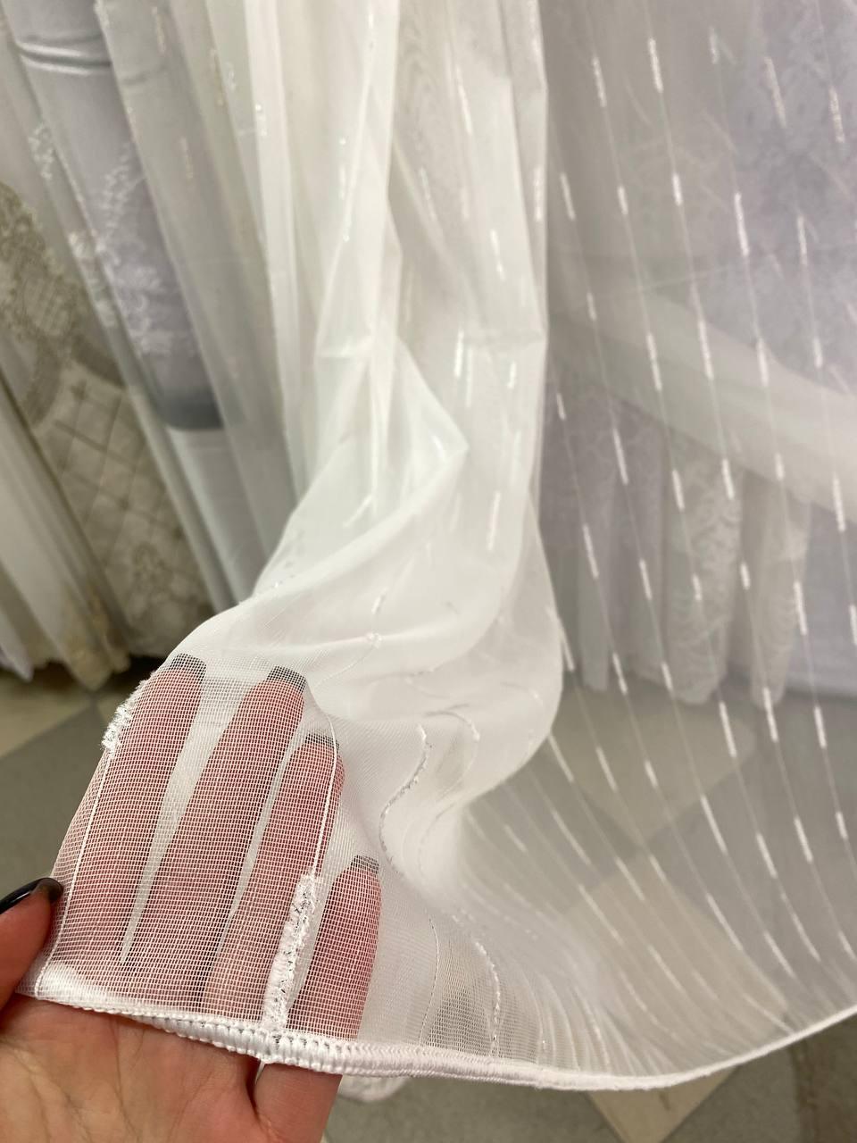 Тюль бамбук заввишки 2,8 м. біла з сірим