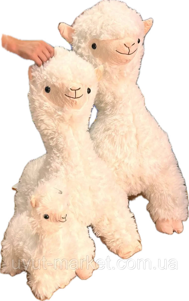 М'яка іграшка плюшева лама Альпака 75см біла, фото 1