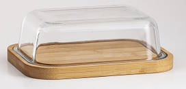 Маслянка зі скляною кришкою 17 см Viva Bamboo Limited Edition LB-640