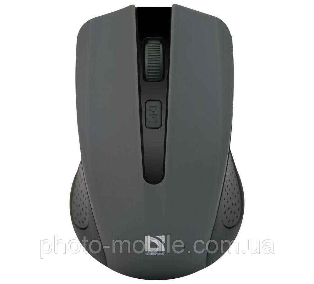 Комп'ютерна миша бездротова Defender Accura MM-935, USB, оптична, 1600 dpi, 4 кнопки, 2xAAA, покриття "Soft Touch" Gray/Black
