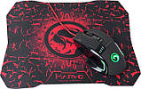 Ігрова комп'ютерна миша Marvo G909L USB з килимком G1 Black/Red, фото 2