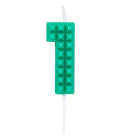 Свічка для торта цифра 1 Minecraft Майнкрафт 4,5см