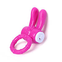 Ерекційне кільце з вібрацією кролик, малинове