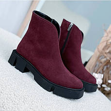 Черевики зимові жіночі замшеві бордові