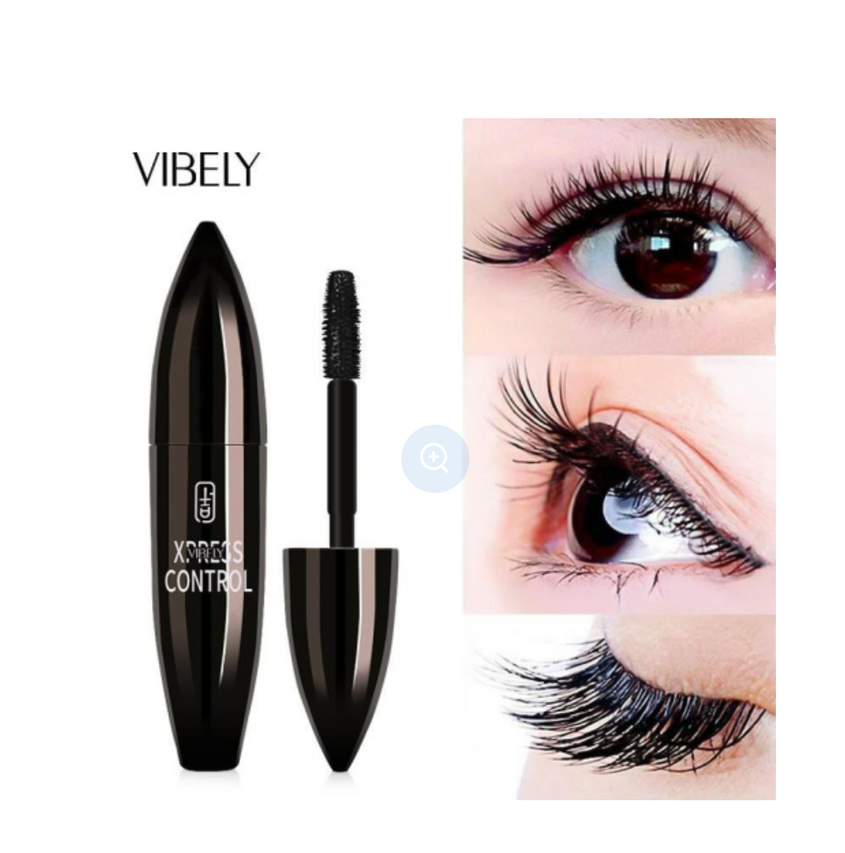 Туш для вій водостійка з 4D-ефектом Vibely, Чорна Туш з ефектом накладних вій, фото 1