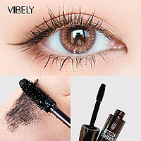 Туш для вій водостійка з 4D-ефектом Vibely, Чорна Туш з ефектом накладних вій, фото 2