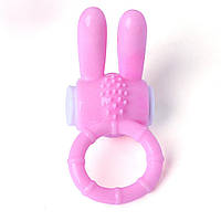 Ерекційне кільце з вібрацією кролик, рожеве
