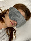 Маска для сну Supretto обтяжена велюрова, Сірий (8976), фото 9