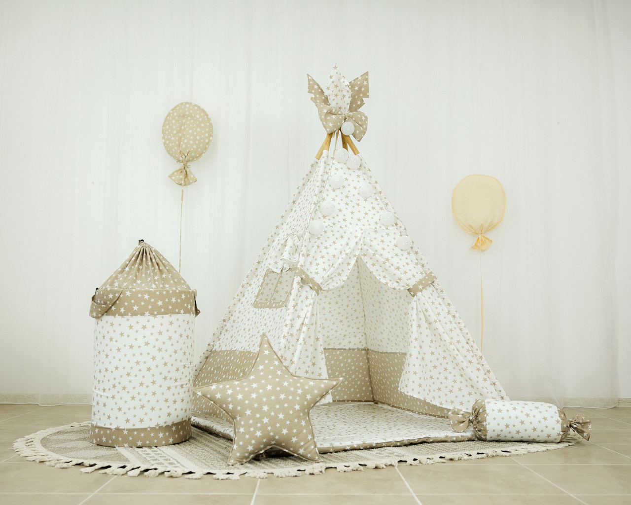 Вігвам Ловець снів + кошик для іграшок. Повний комплект, фото 1