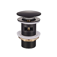 Донний клапан для умивальника Mixxus POP-UP-03 Black 1 1/4'' (MI6139) з переливом, кнопка