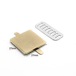 Пряжка квадратна під гравіювання 27х27х1,8 мм 1 шт. Золотистий