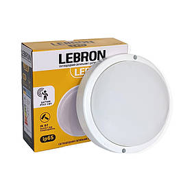 LED світильник з датчиком руху круглий L-WLR-S 8W 210mm 4100K 720Lm  IP65 15-37-30 Lebron