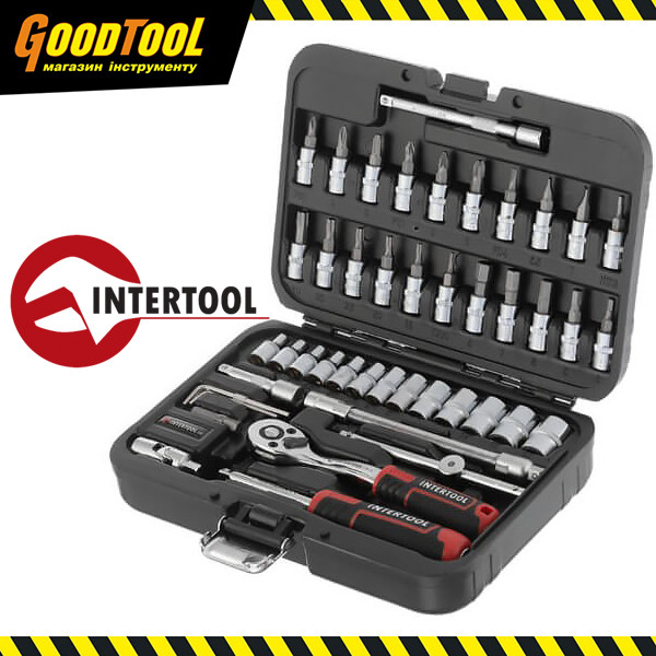 Набір інструментів 1/4" 46 од. Cr-V INTERTOOL STORM ET-8046