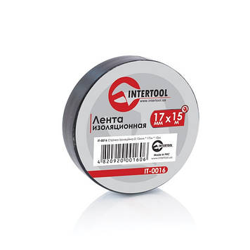 Стрічка ізоляційна, 17 мм * 15 м * 0.15 мм, чорна INTERTOOL IT-0016