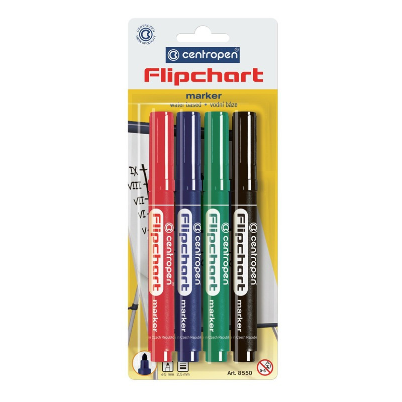 Маркери для фліпчартів Centropen Flipchart 4 шт