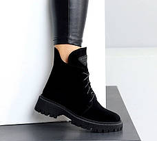 Черевики зимові жіночі замшеві чорні